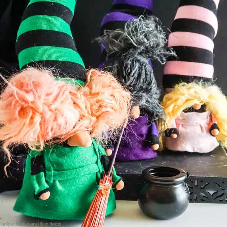 halloween sock gnome tutorial for sanderson sisters gnomes