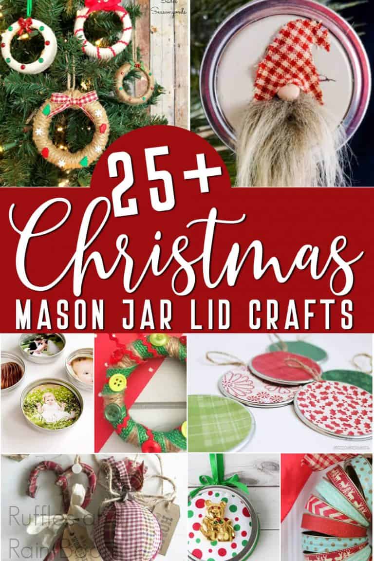 DIY Mason Jar Lid Christmas Crafts for Farmhouse Christmas Decor!