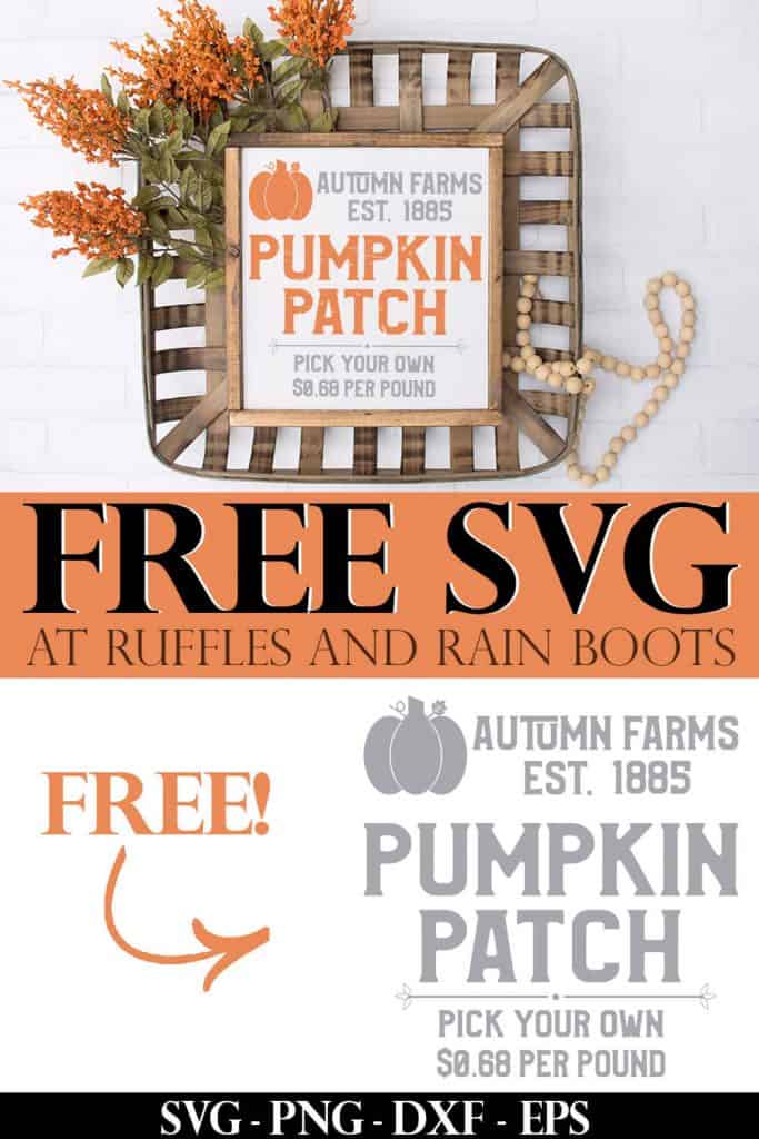 photo collage of Free Pumpkin Patch SVG Autumn Farms with text which reads free svg