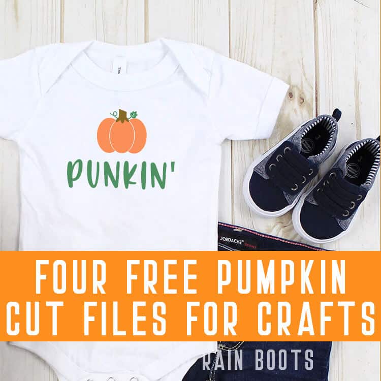 Cute little pumpkin svg free for fall on a baby onesie with jeans and shoes on a white background