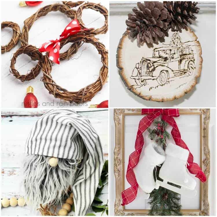 photo collage of diy farmhouse crafts you can make