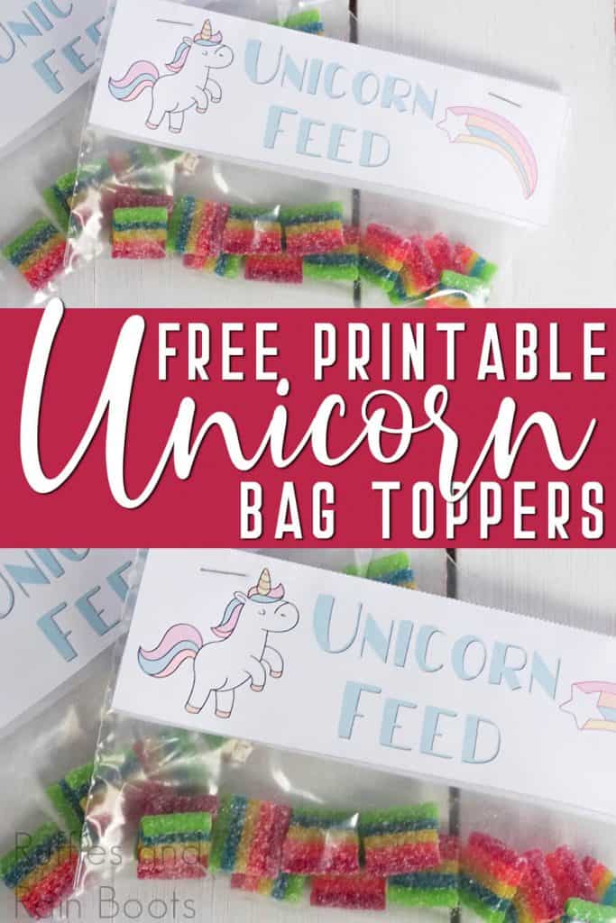 Unicorn Treat Bag Topper - Unicorn Party Printable