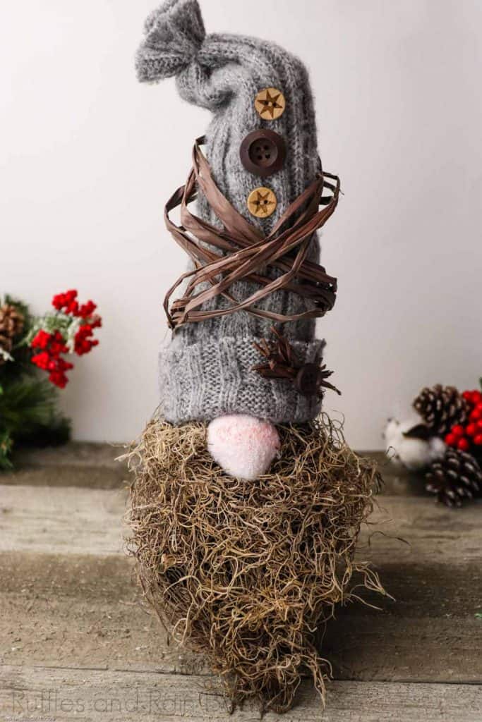 Adorable Woodland Gnome with Spanish Moss Beard
