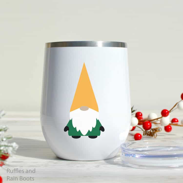 Mug Tumbler with free Christmas gnome SVG