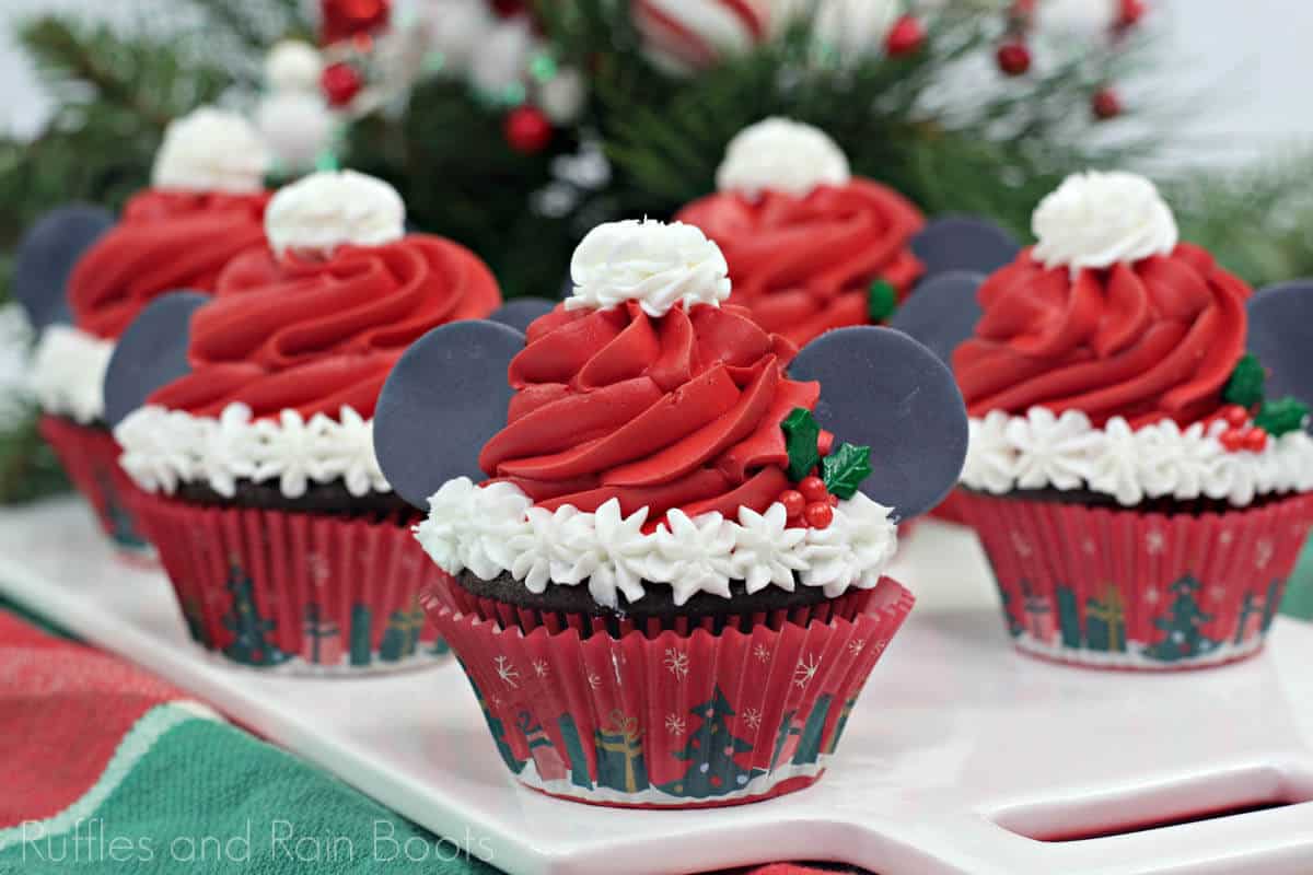 Mickey Mouse Disney Christmas Cupcakes For The Holidays