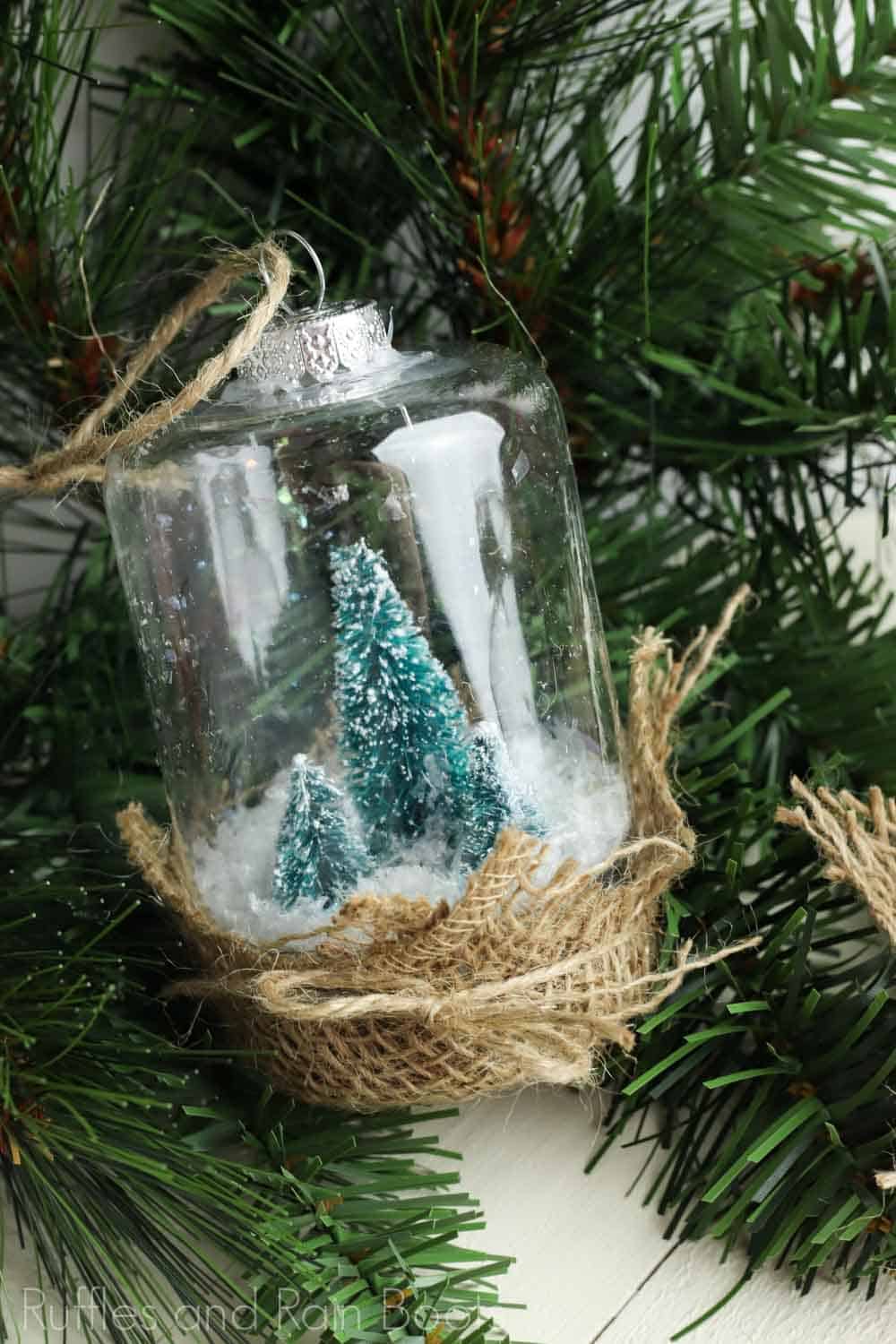 DIY Bottle Brush Tree Ornaments - Ruffles And Rain Boots