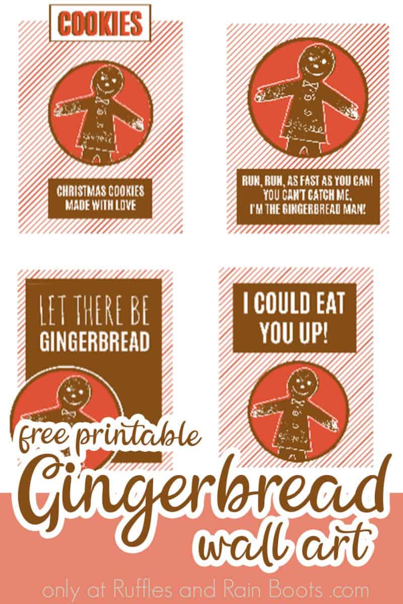 Free Printable Gingerbread Wall Art, Cards, Signs and Fun!