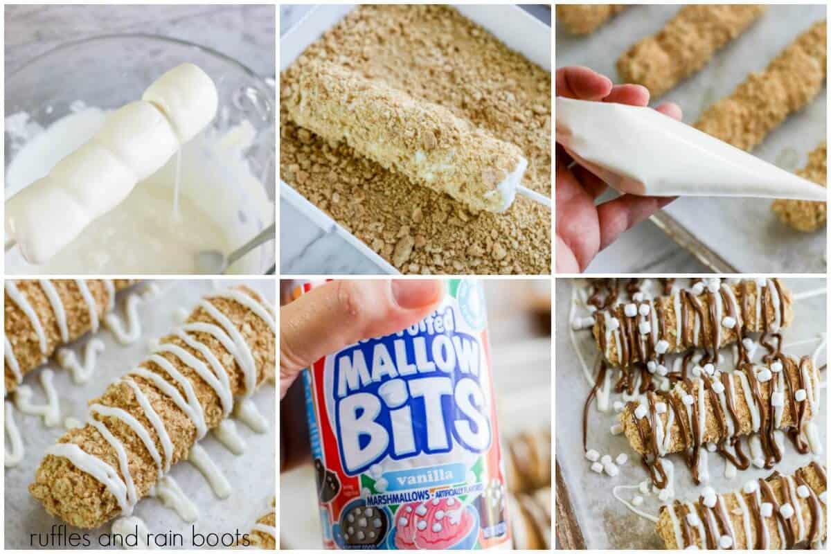 photo collage tutorial of how to make smores marshmallows