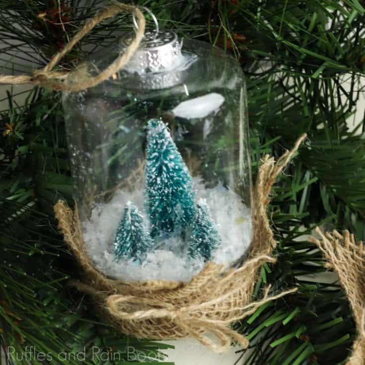 rustic snow globe ornament for farmhouse s