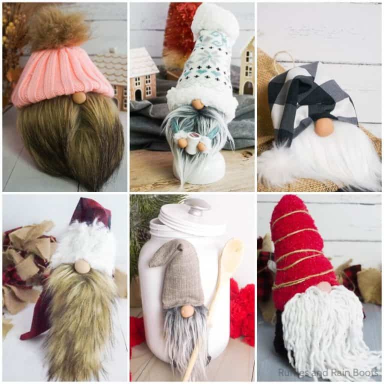 photo collage of easy patterns for gnomes