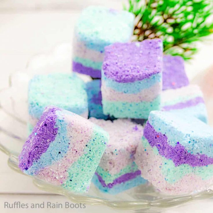 bath fizzies recipe with mermaid colors