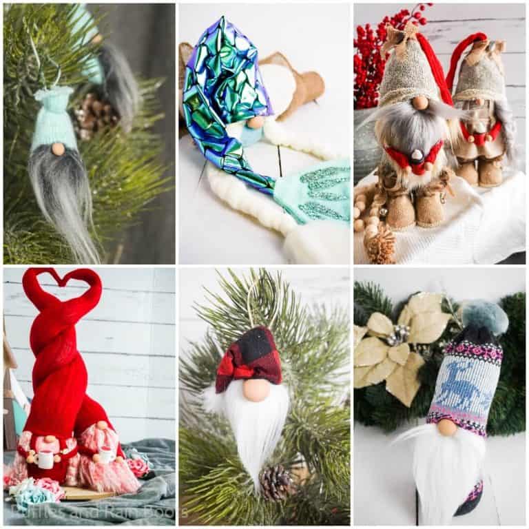 photo collage of how to make a girl sock gnome