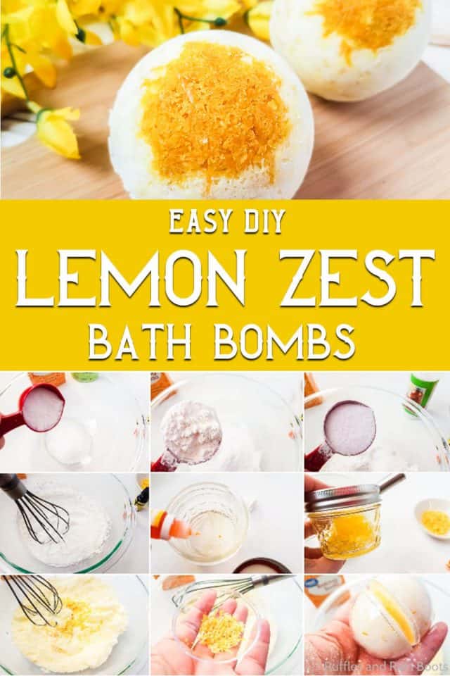 DIY Lemon Bath Bombs Recipe with Lemon Zest