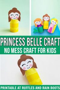 Princess Belle Paper Roll Craft with Free Templates