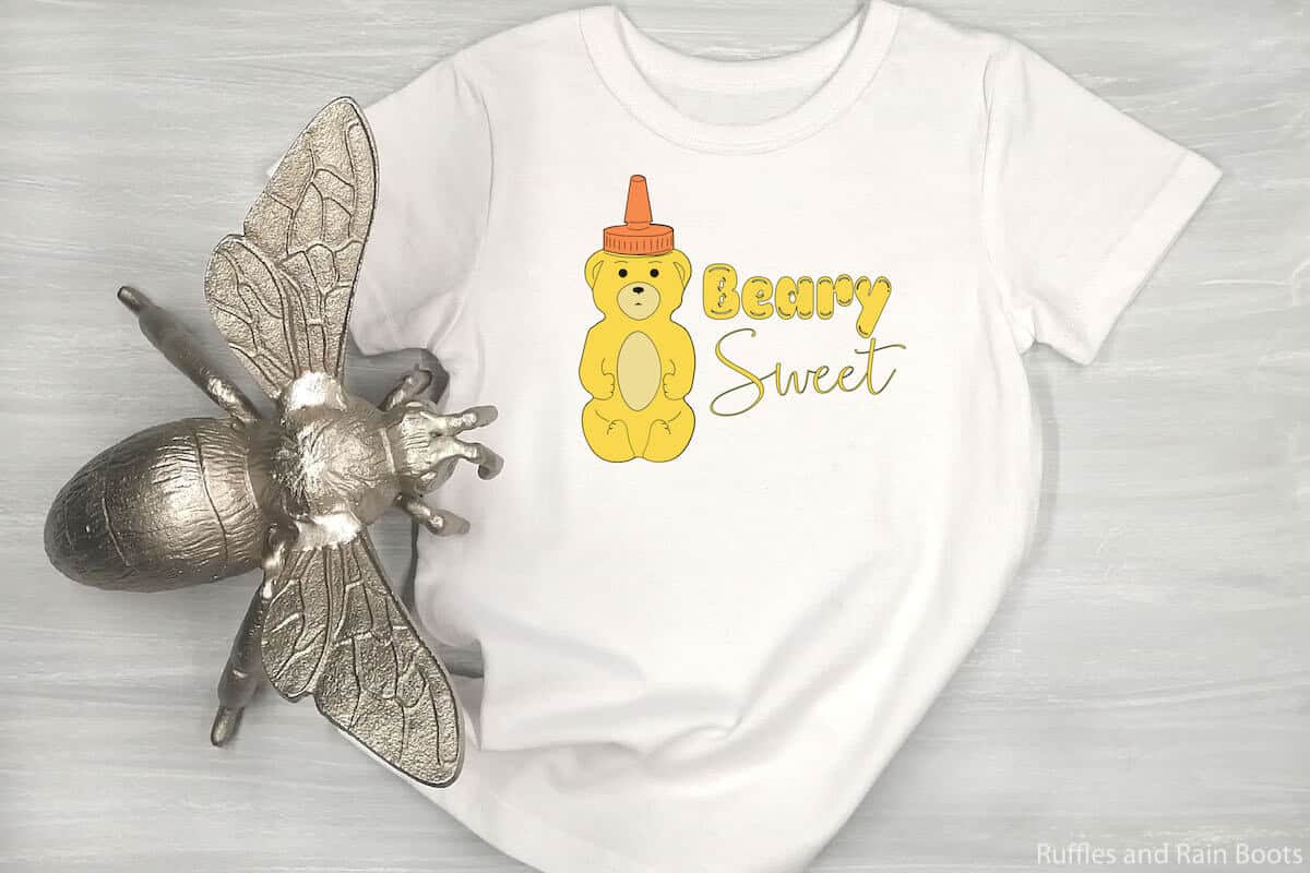Beary Sweet SVG on a tshirt