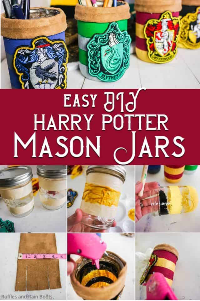 Make These Hogwarts Houses Harry Potter Mason Jars in Minutes!