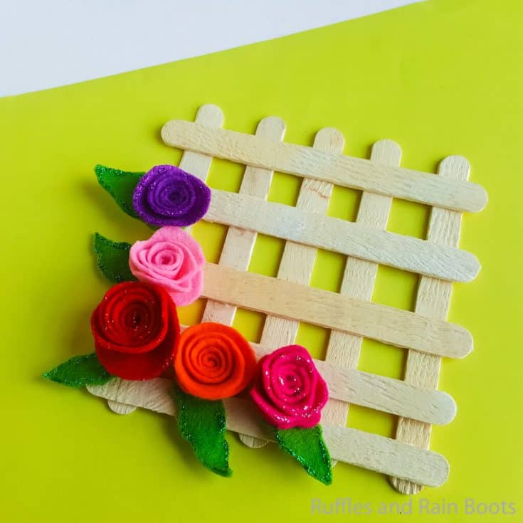 kid made popsicle stick wreath