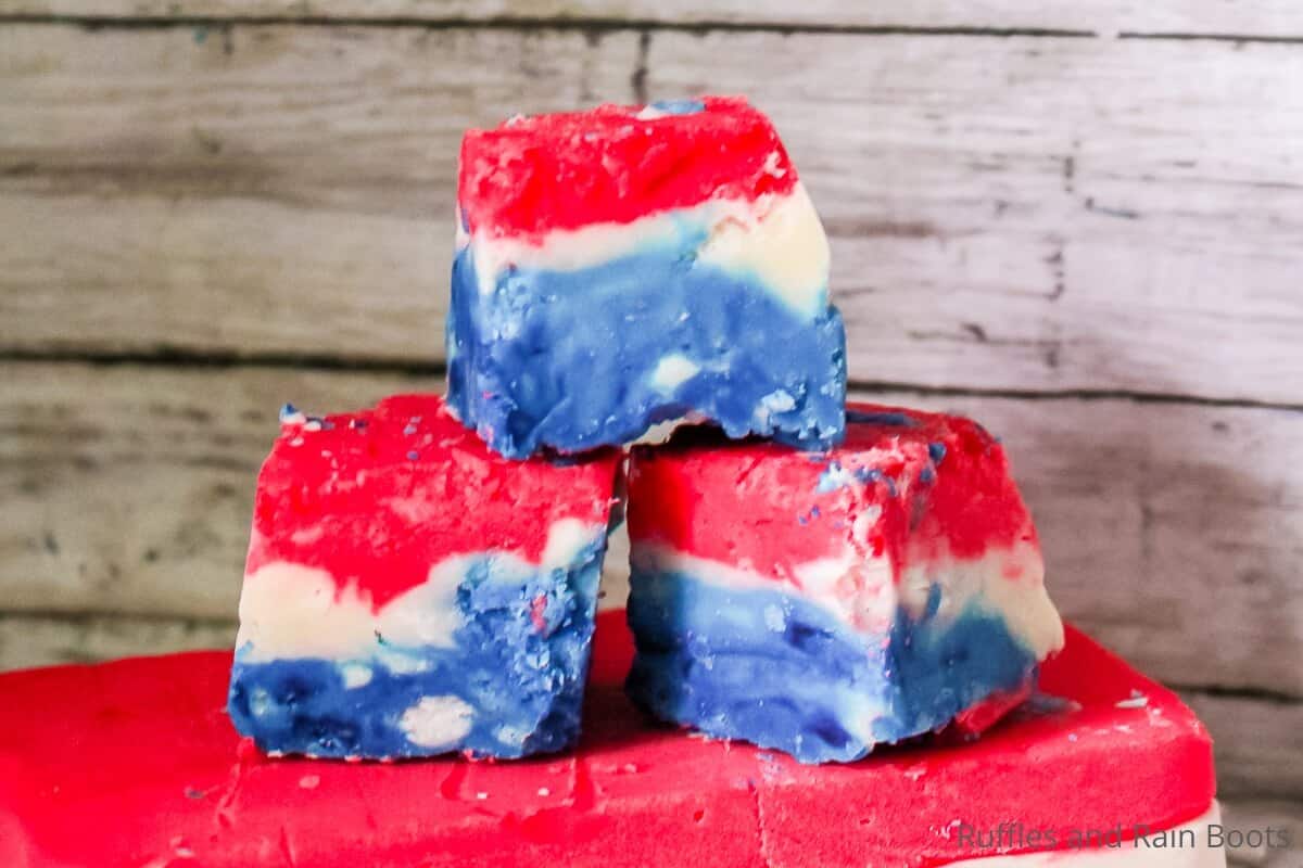 easy red white and blue fudge
