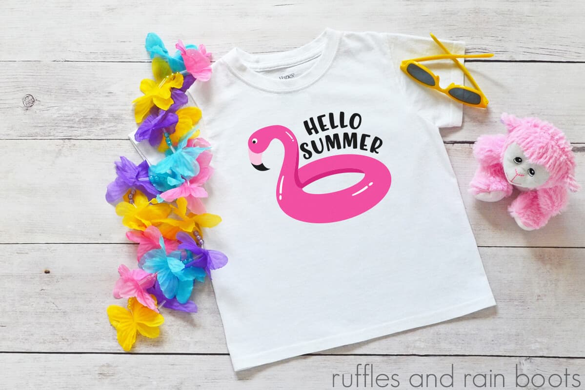 hello summer flamingo pool float svg for cricut silhouette clipartjpg