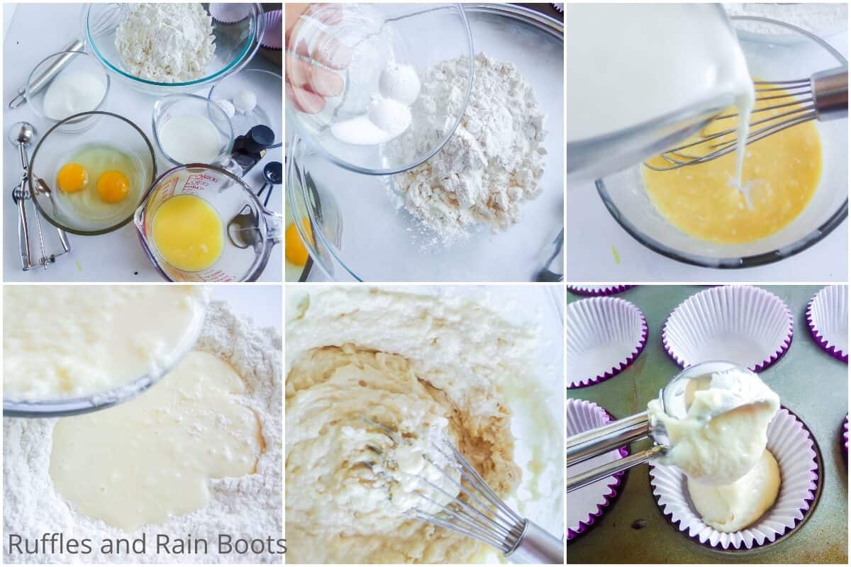 photo collage tutorial of how to make basic muffins