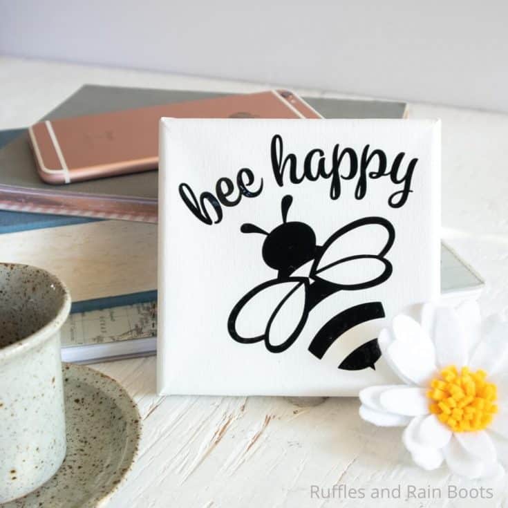 easy cricut joy project bee happy mini canvas