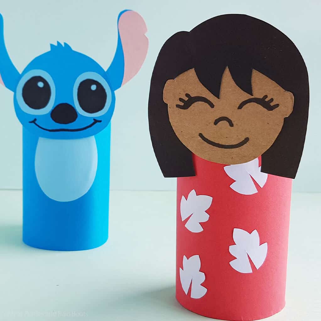 closeup of lilo and stitch paper dolls