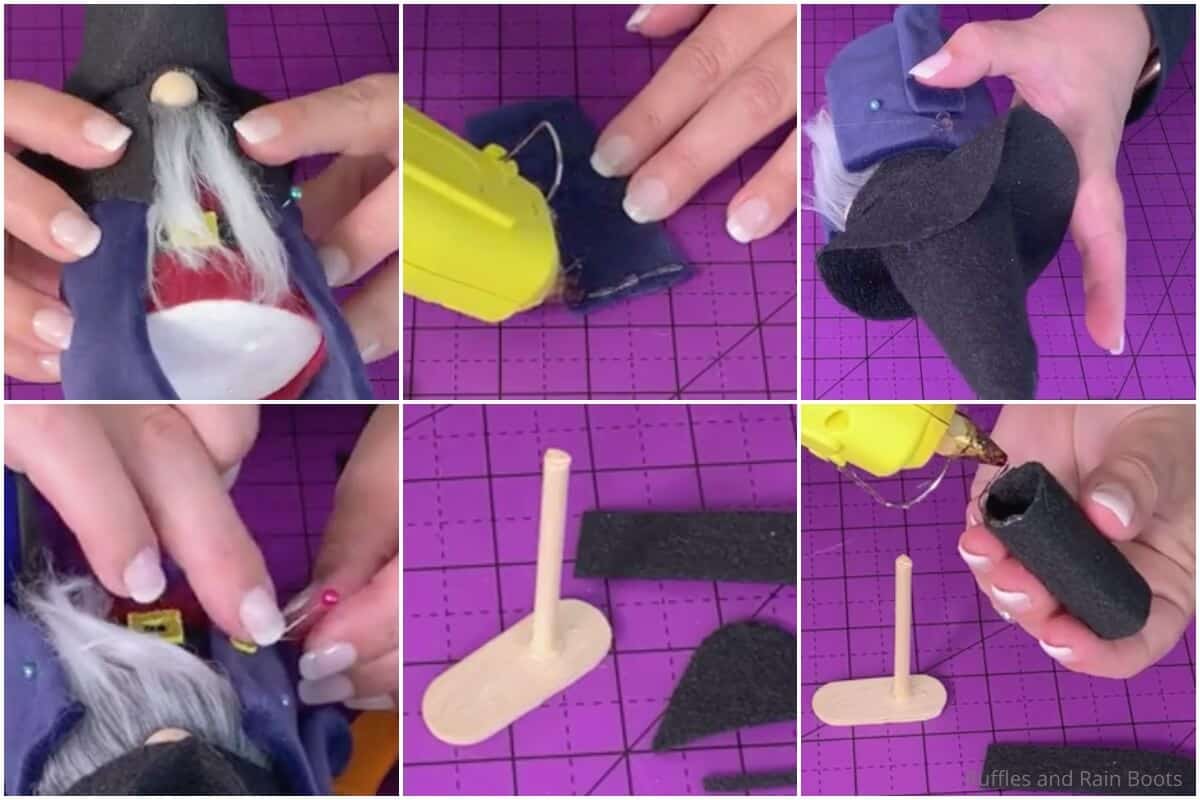 photo collage tutorial of how to make a gnome pirate for halloween 2