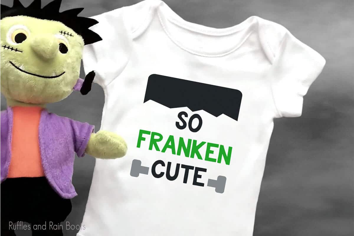 So Franken Cute cut file set for cricut or silhouette on a onesie for a baby