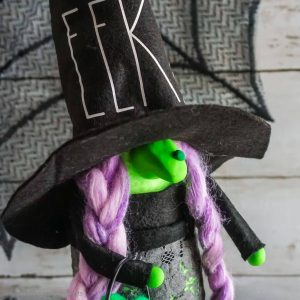 Make This No-Sew Witch Gnome in Minutes for a Spooky Halloween Gnome!