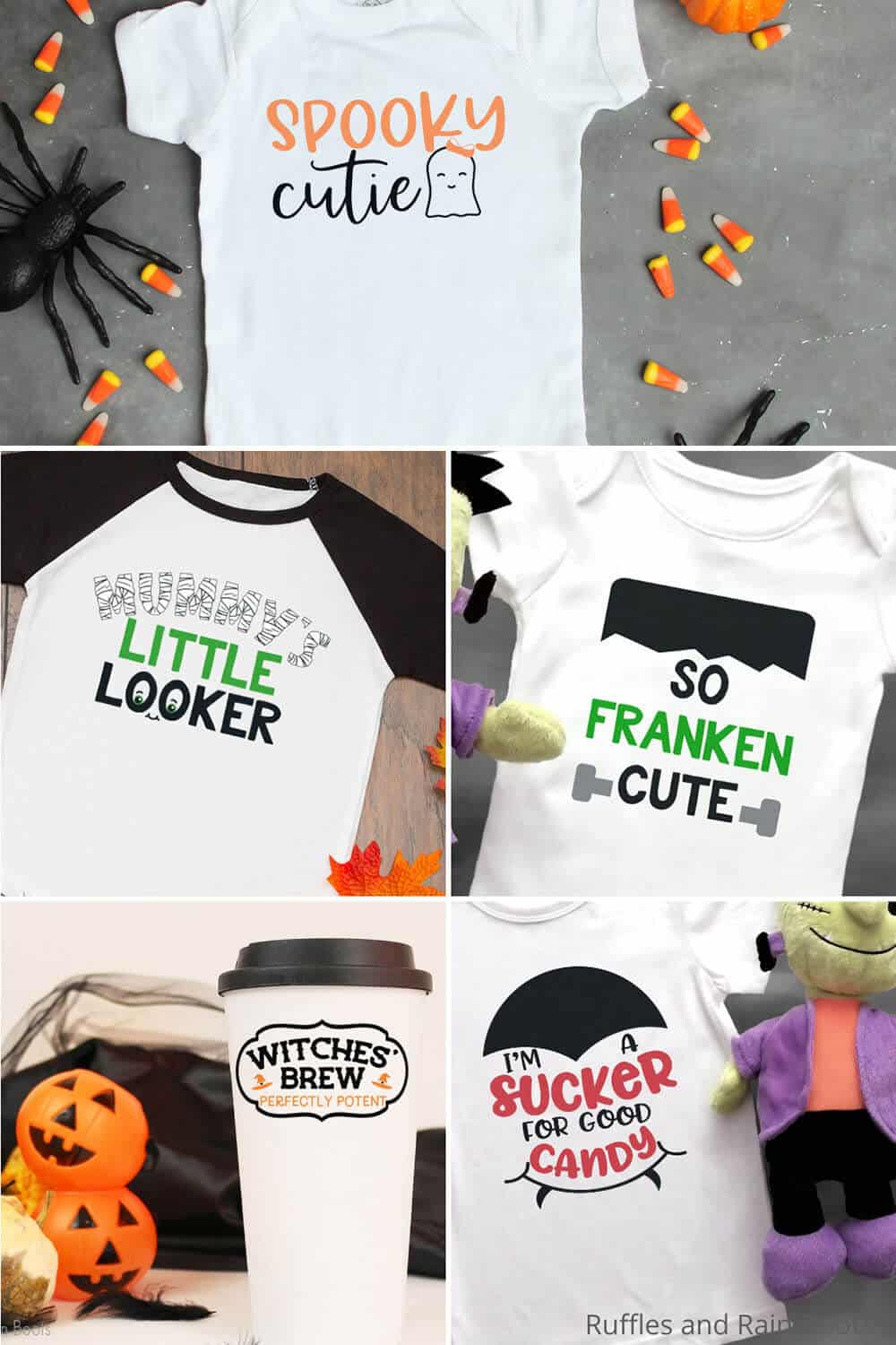 photo collage of halloween clipart for cricut or silhouette