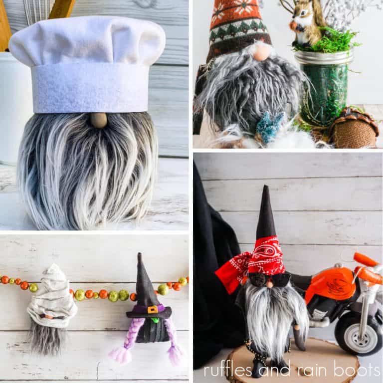 square image college of gray and white bearded gnomes with gnome patterns for hats beard and designs