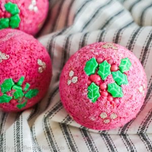 Make These Fun Holly Bath Bombs for an Easy DIY Gift!
