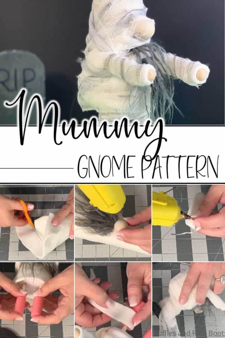 Easy DIY Halloween Mummy Gnome - Ruffles and Rain Boots