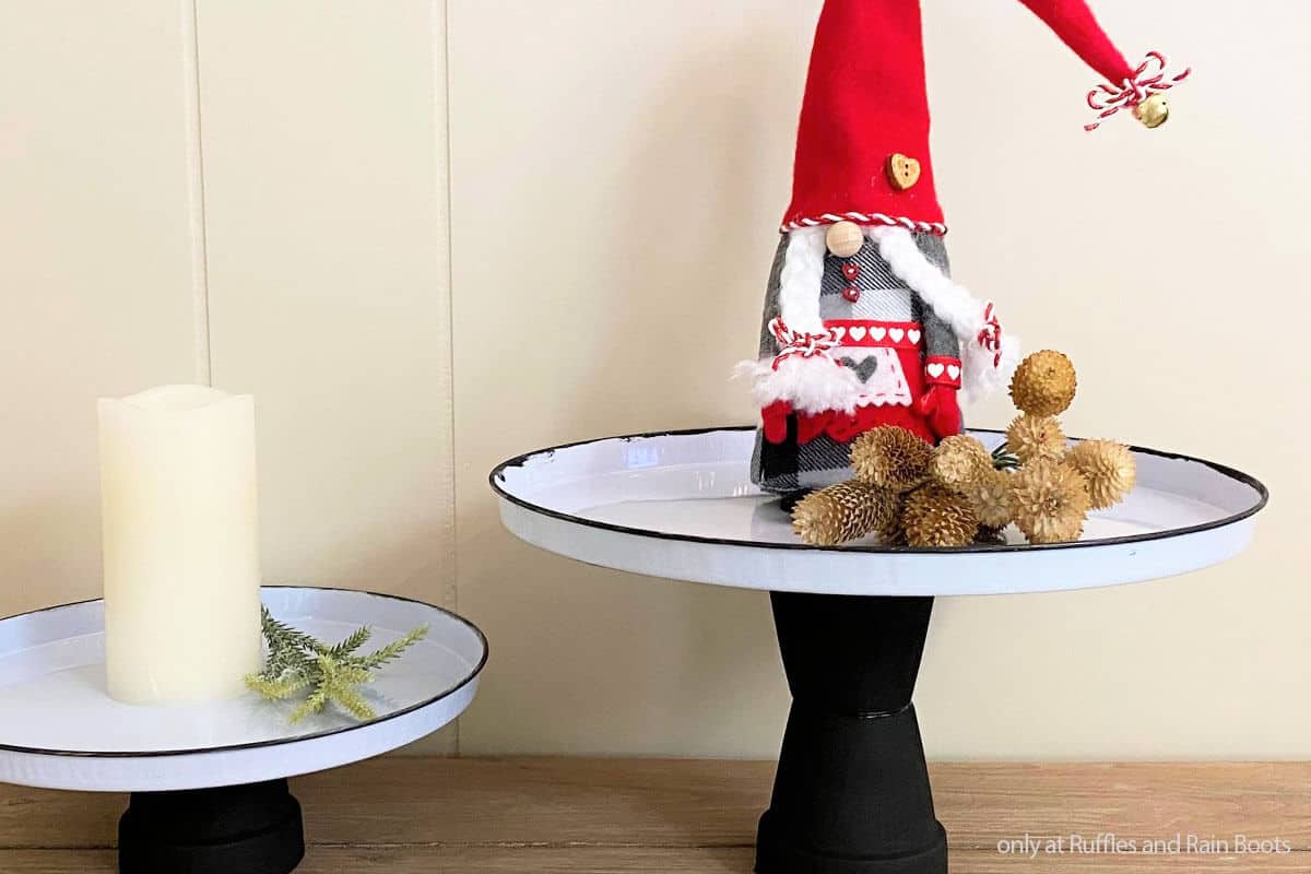 diy dollar tree craft farmhouse stand for gnome displays