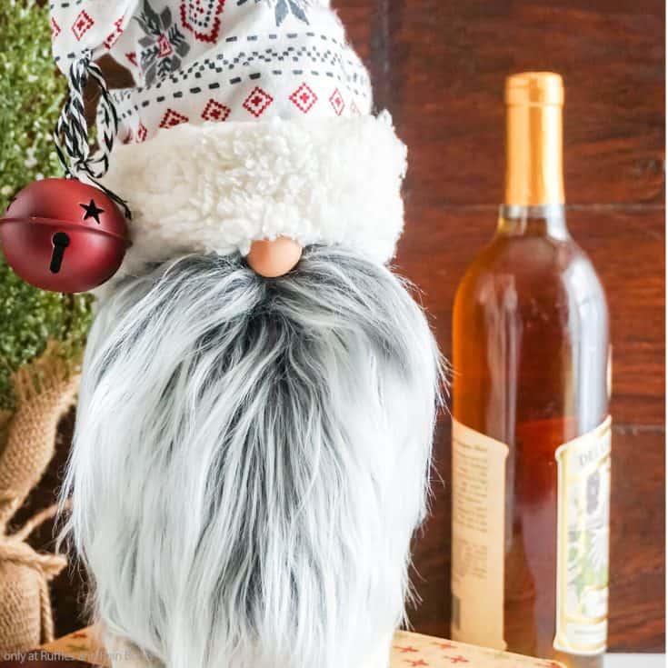 scandinavian gnome wine gift bag