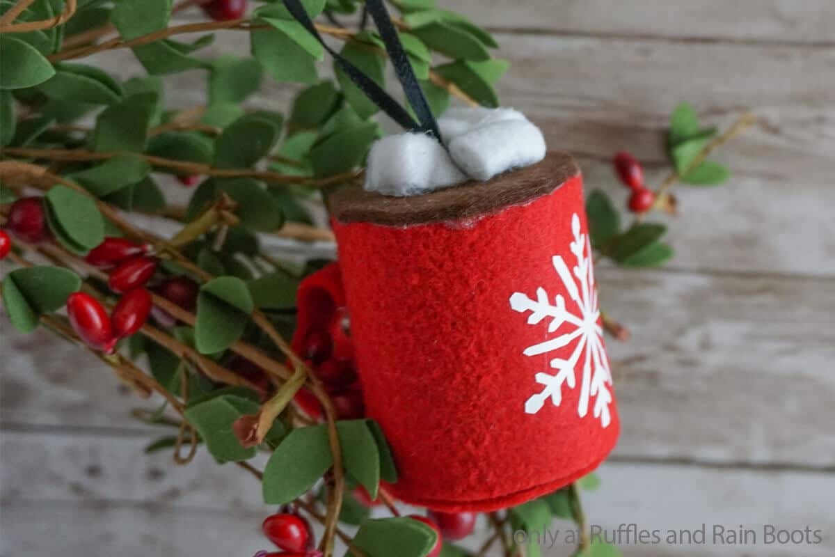 Hot Chocolate, Handmade Felt Wool Christmas Ornament