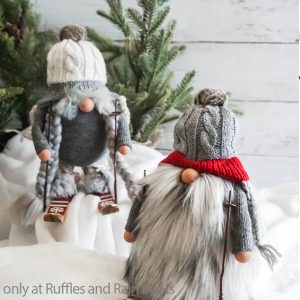 Make These Easy Farmhouse Gnomes with Skis in 10 Minutes!