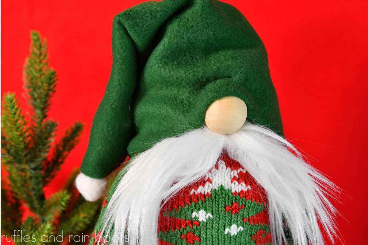diy christmas gnome from a sock with pattern for shoes