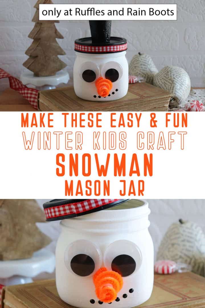 This Snowman Mason Jar is a Fun Winter Craft for Kids