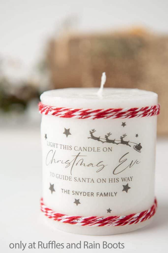 DIY santa candle for christmas eve