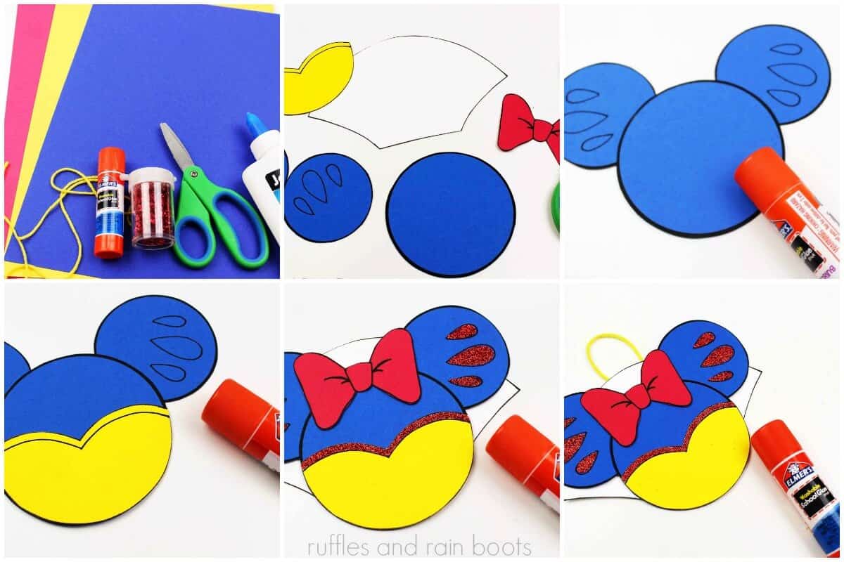 photo collage tutorial of How to make Snow White Christmas ornaments