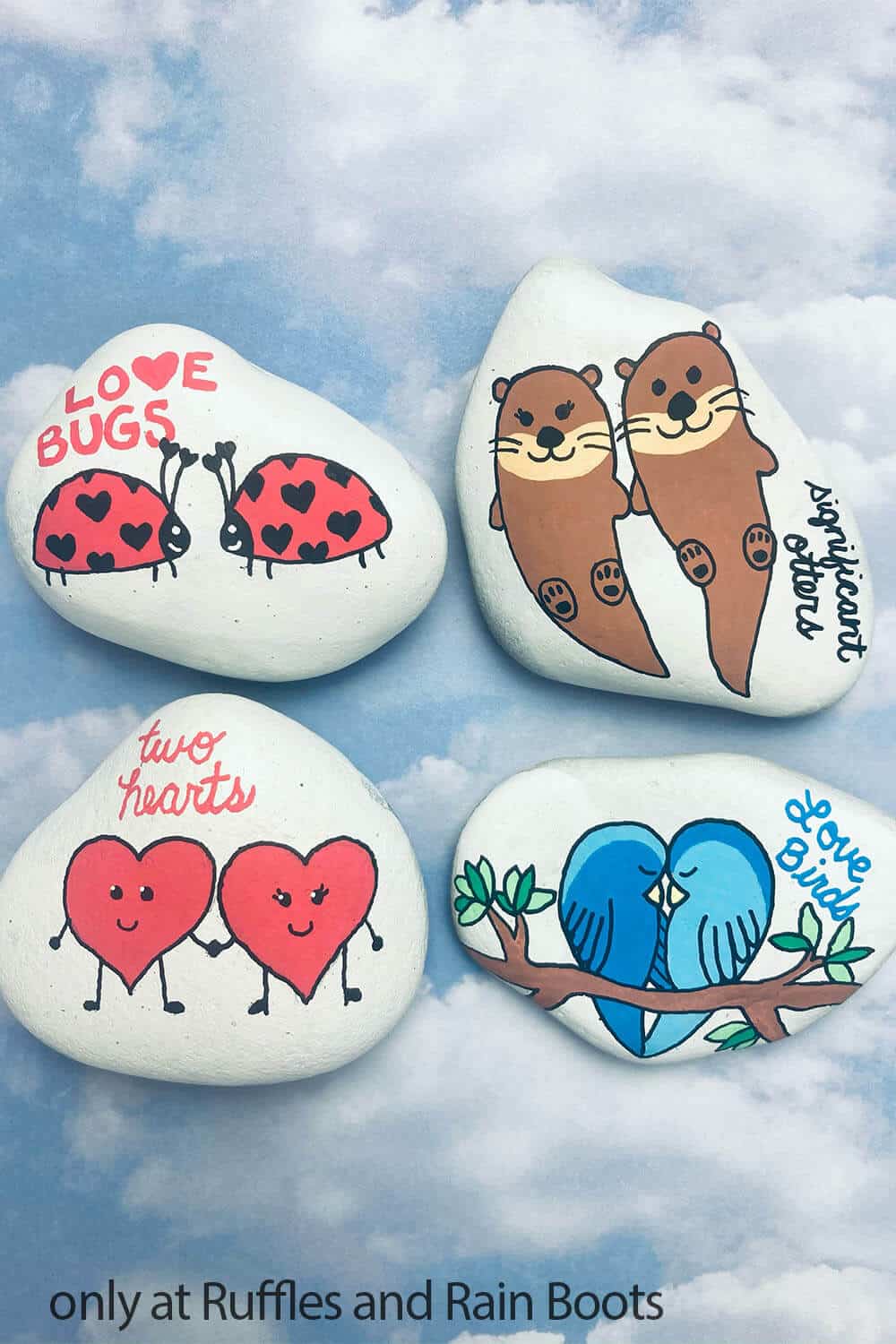 How to Paint This Valentine Painted Rock Set with Adorable Couples