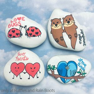 How to Paint This Valentine Painted Rock Set with Adorable Couples!