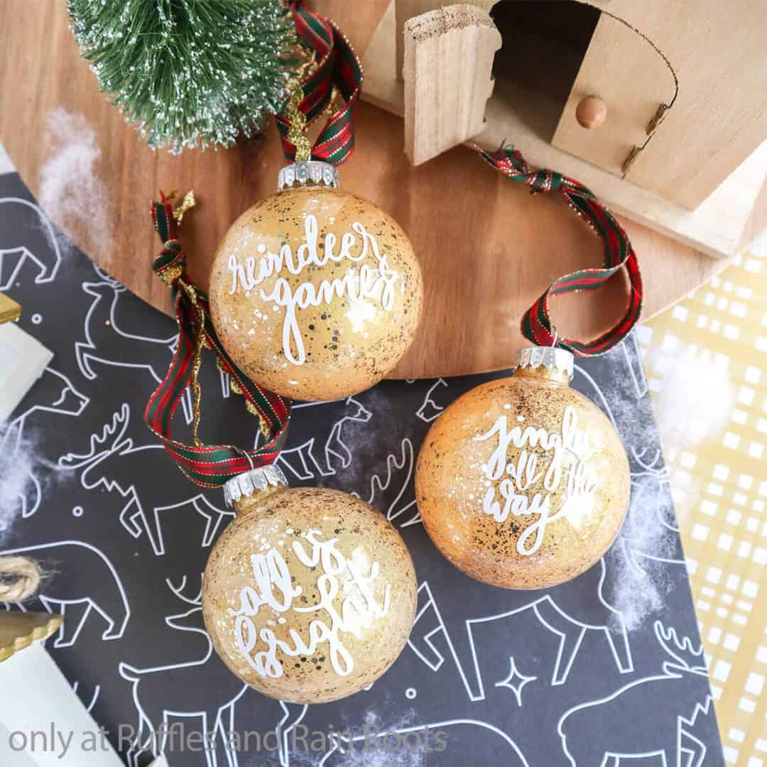 DIY Glitter Ornaments Cricut Craft are an Easy DIY Christmas Ornament