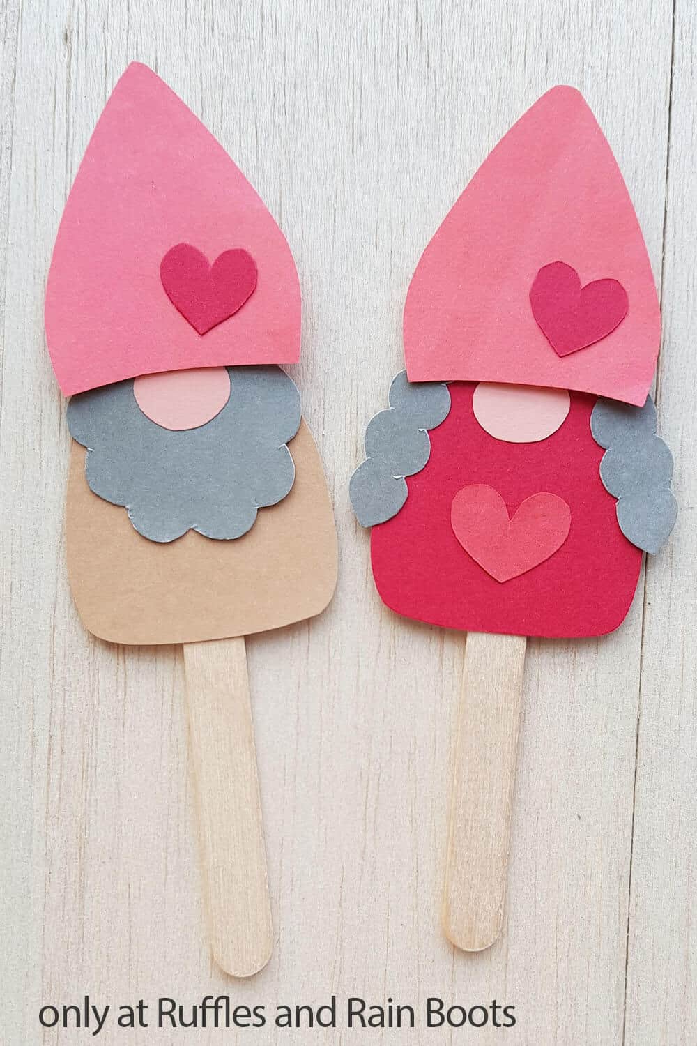 gnome puppet valentines paper craft for kids