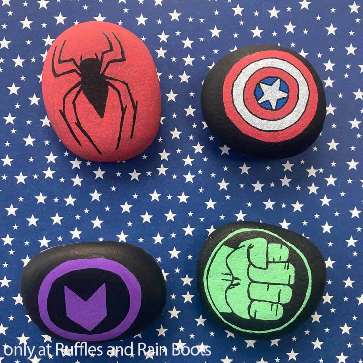 rock painting instructions for superheroes