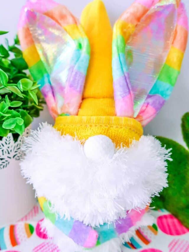 Dollar Tree Rainbow Bunny Gnome