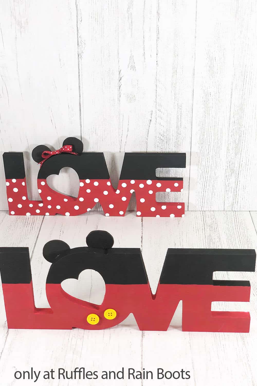 mickey mouse love sign dollar tree craft for valentines