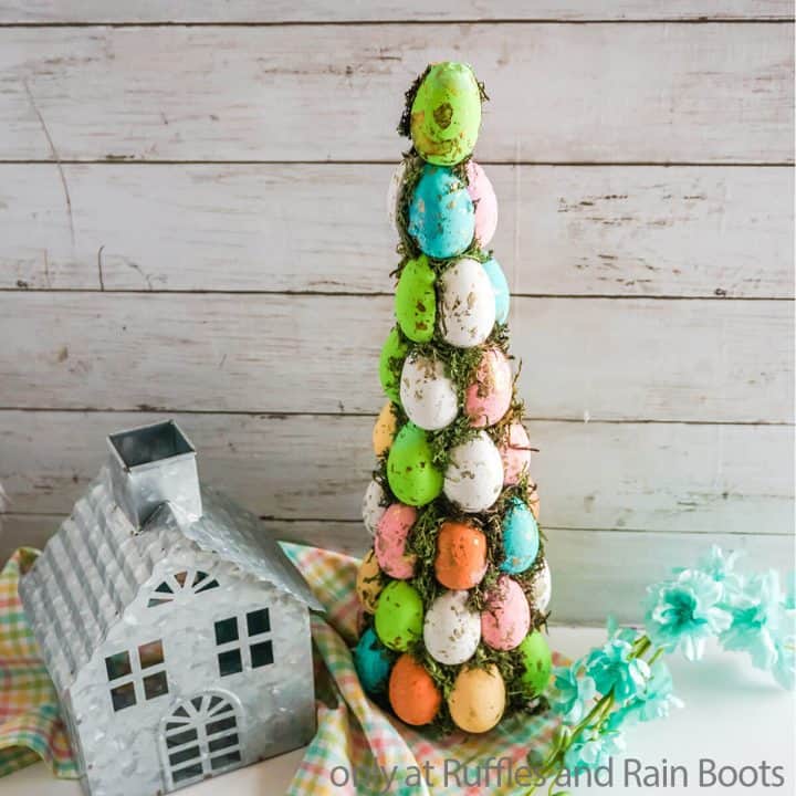 Easter Farmhouse Topiary Easter Eggs deals Trees