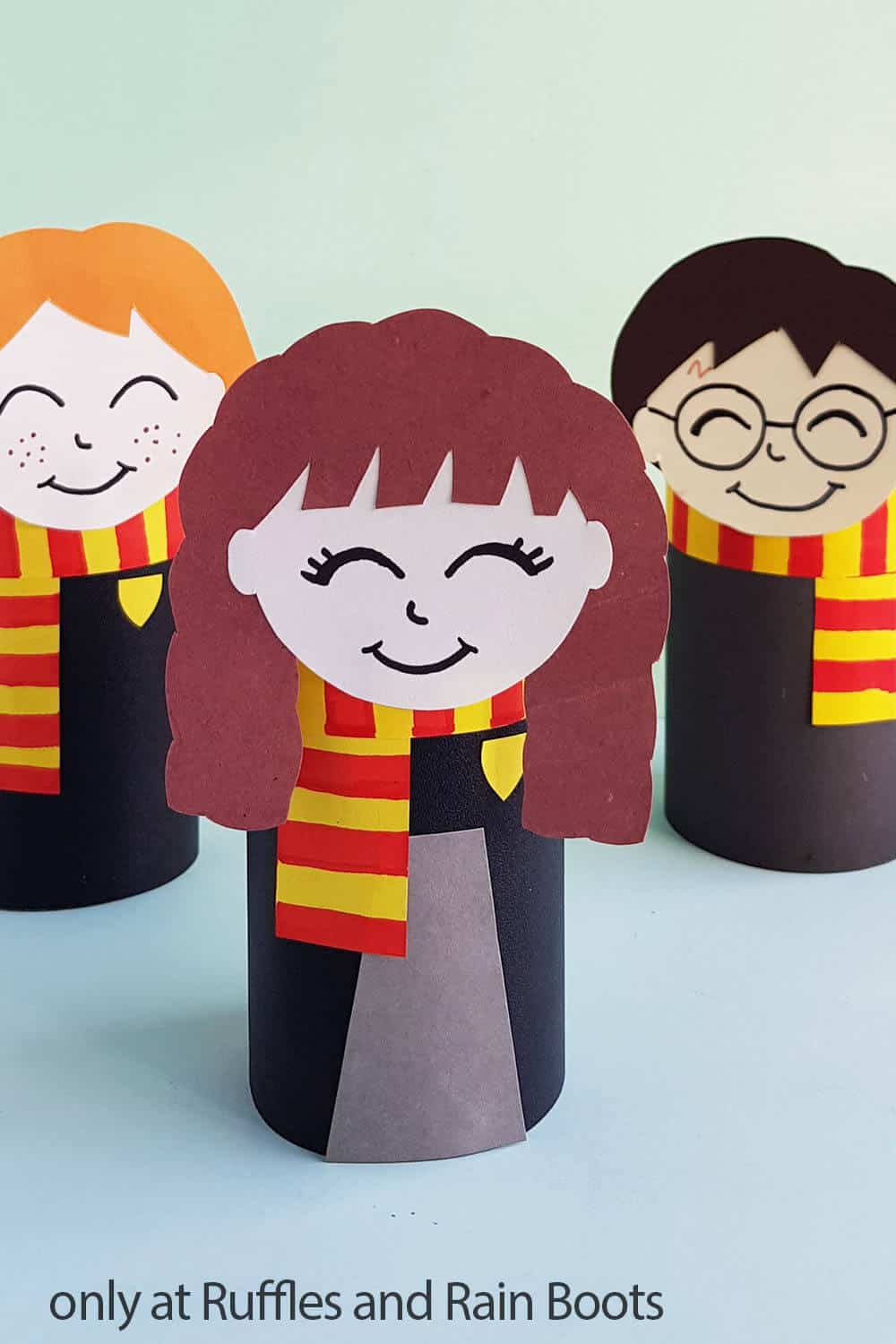 hermione paper craft doll with harry potter doll and ron weasly doll